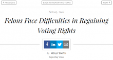 Felons Face Difficulties in Regaining Voting Rights